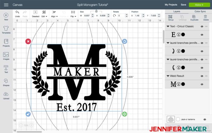 03/05/2018 · in this video i show you how to use a monogram font in cricut design space to make your own monogram.find the monogramos font here: Cricut Split Monogram Tutorial Free Svg Jennifer Maker