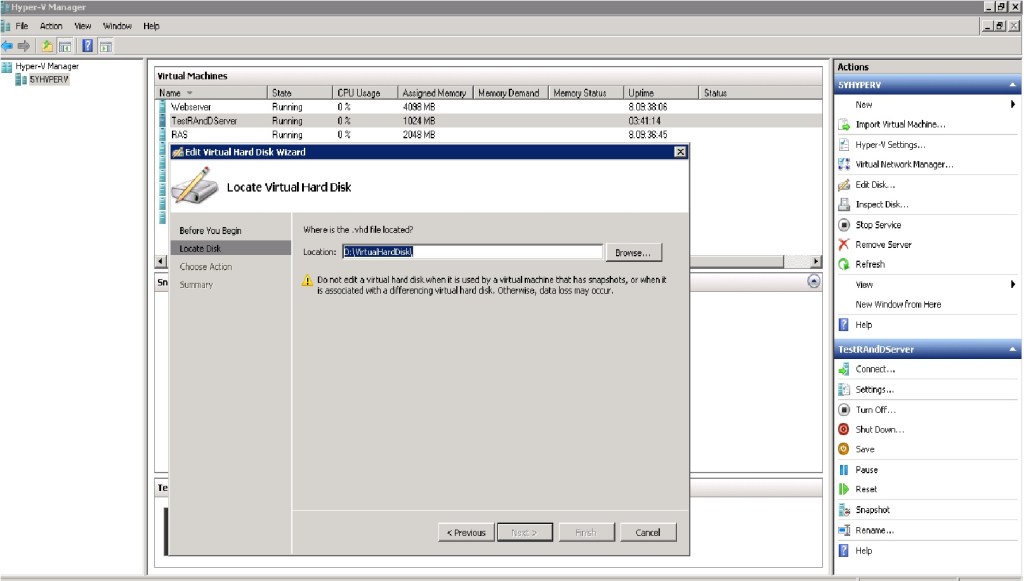 Hyper V How to Resize Virtual Machine Hard Disks in HyperV Jhatko