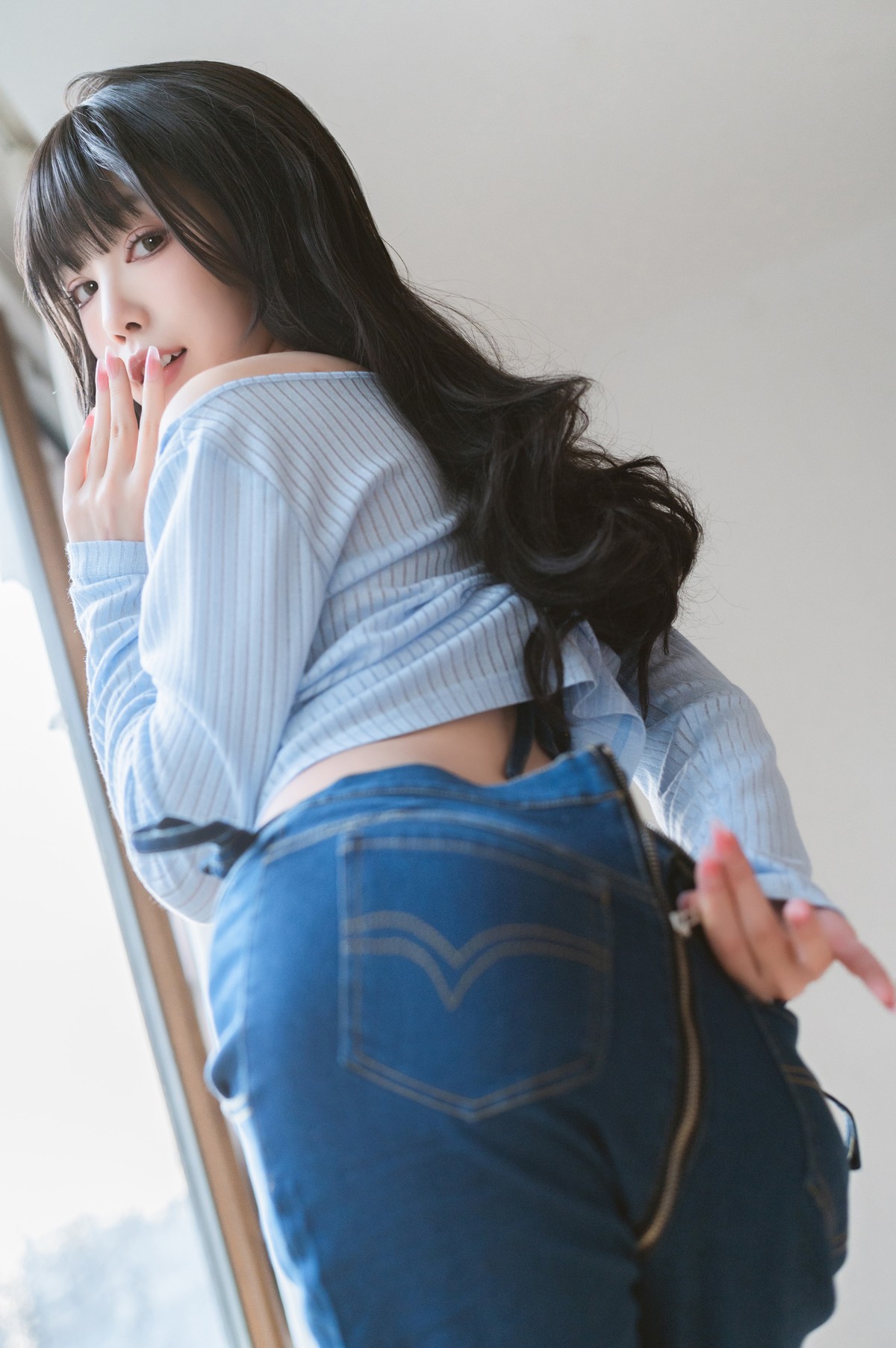 Cosplay 水淼Aqua 牛仔裤