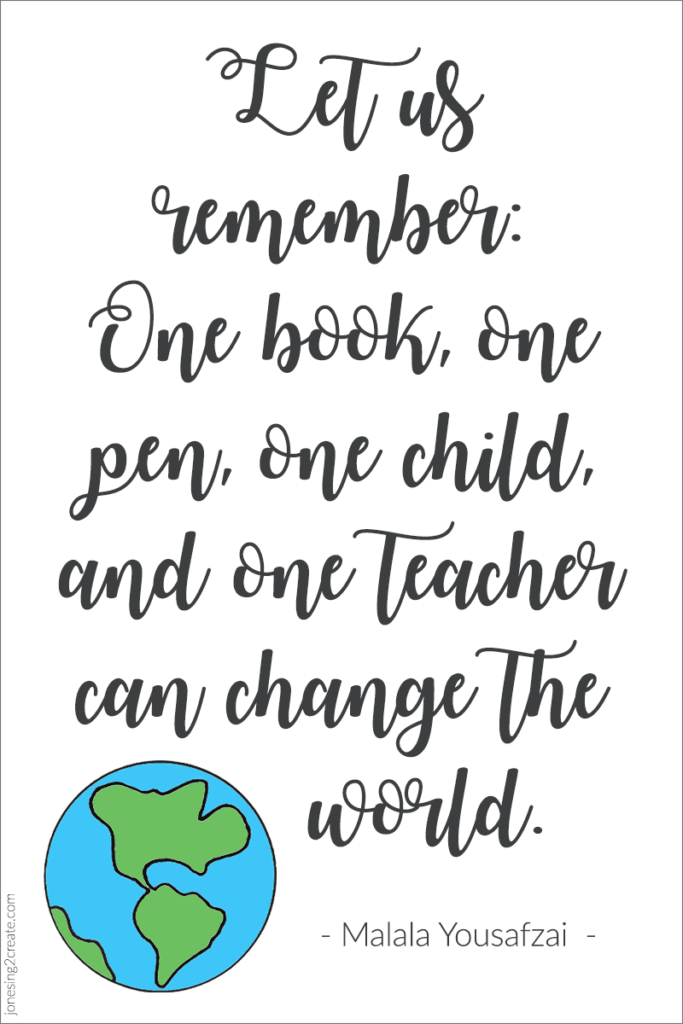 teacher thank you gift malala yousafzai quote