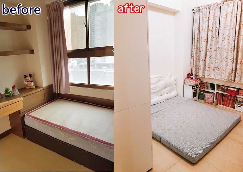 【中古屋改造】兒童房/客房收納與改造 (雙胞胎女生一起住也能有舒適空間感)