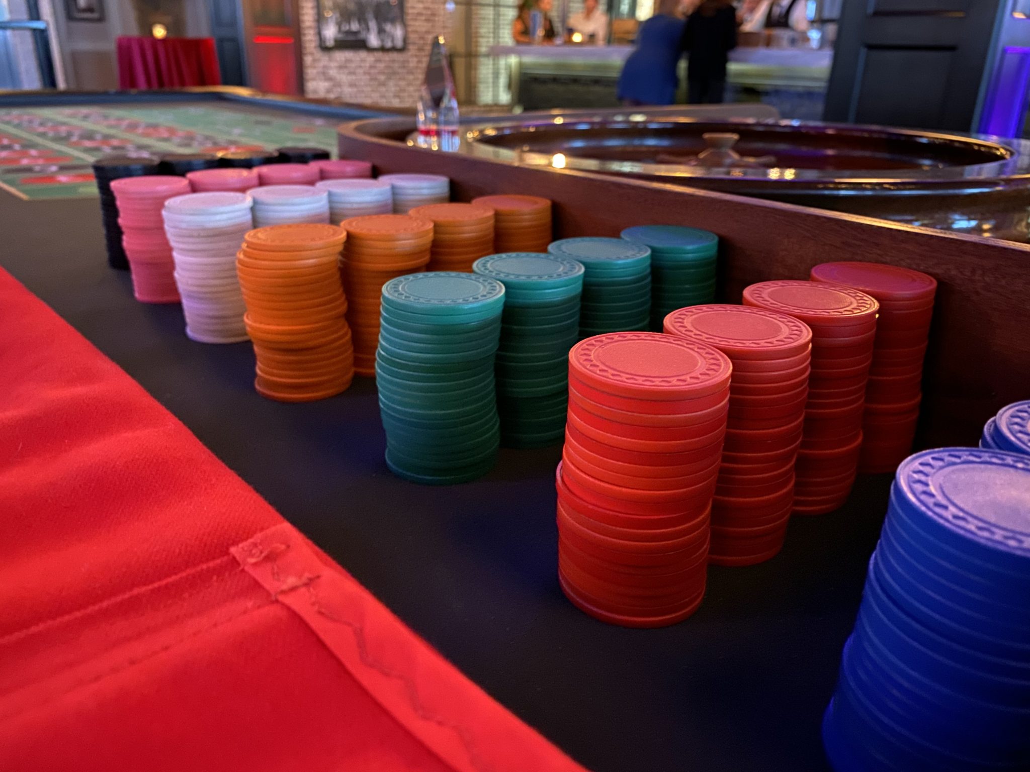 Poker chips in a dark room