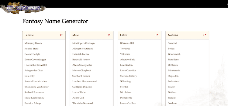 Generate a random book title with the book title generator. Free Character Name Generators For Fiction Writers