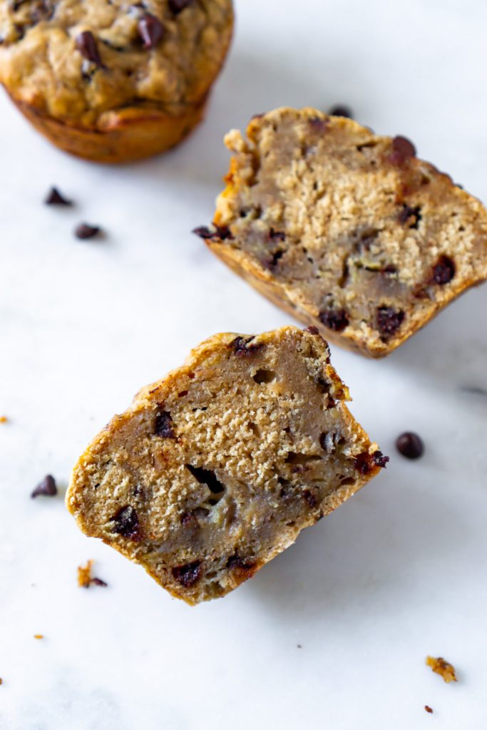 muffin sliced in half