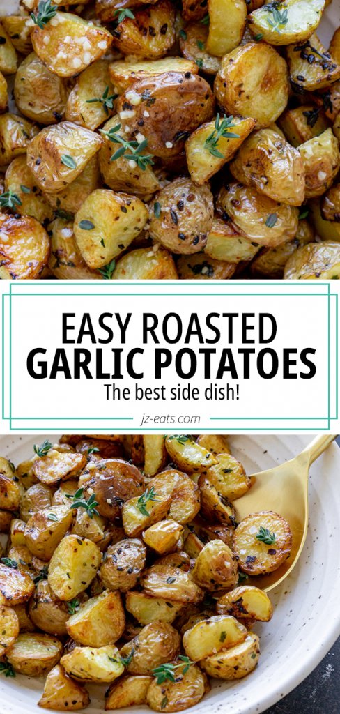 roasted garlic potatoes pinterest pin