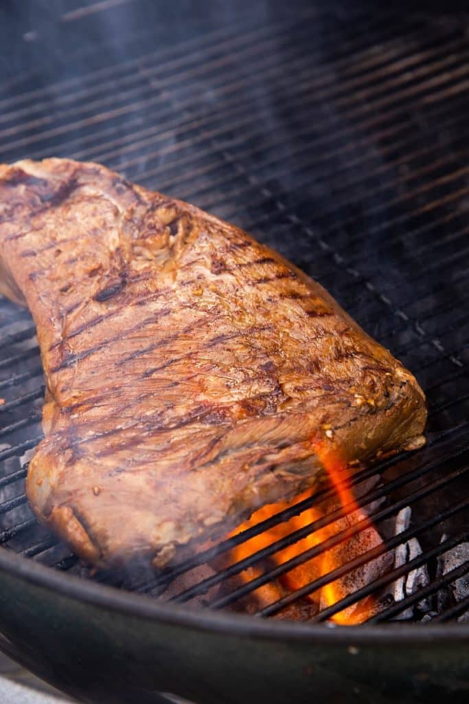 cooked Tri Tip on grill