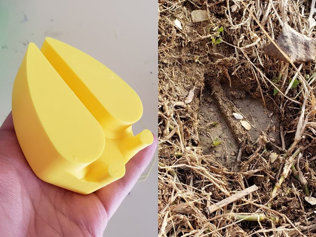 3d printed reindeer hoof stamp