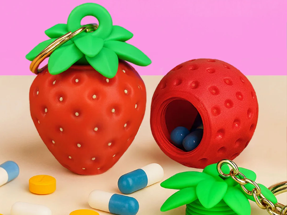 Strawberry Pill Container STL File