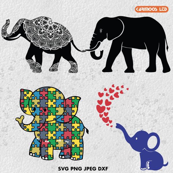 Download our free svg files and cut them with your electronic cutting machine. Elephant Bundle Svg Karimoos Market