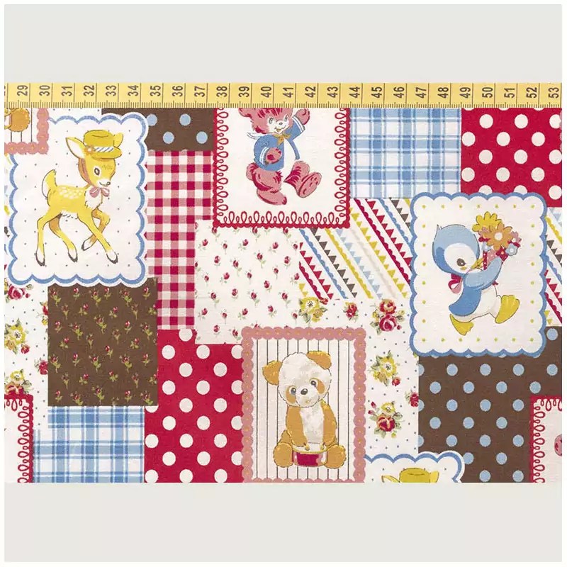 Heb je nog geen gratis account? Retro patchwork stof van Kokka