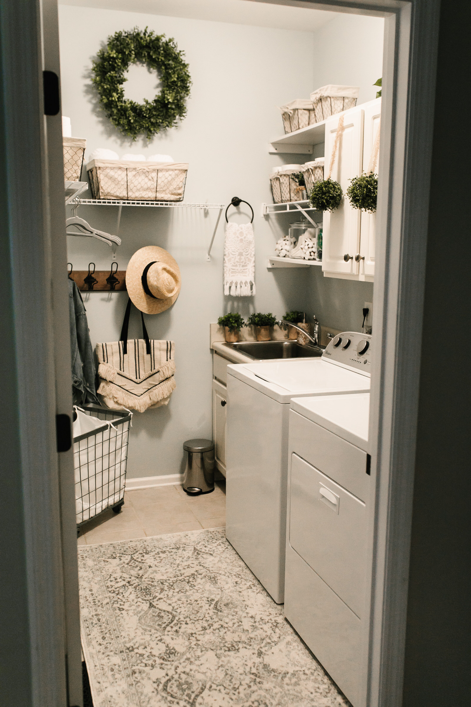 These beautiful and easy laundry room storage and organization ideas are sure to take your laundry room to the next level! Small Space Organization Ideas | KBStyled