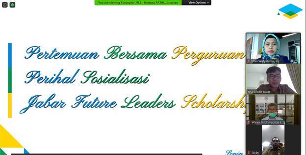 Sosialisasi Verifikasi Perguruan Tinggi Dalam Beasiswa Jabar Future Leaders Scholarship Tahun 2020 2021 Kemahasiswaan