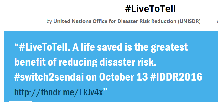 And they have made this on every morning. International Day for Disaster Reduction 2016