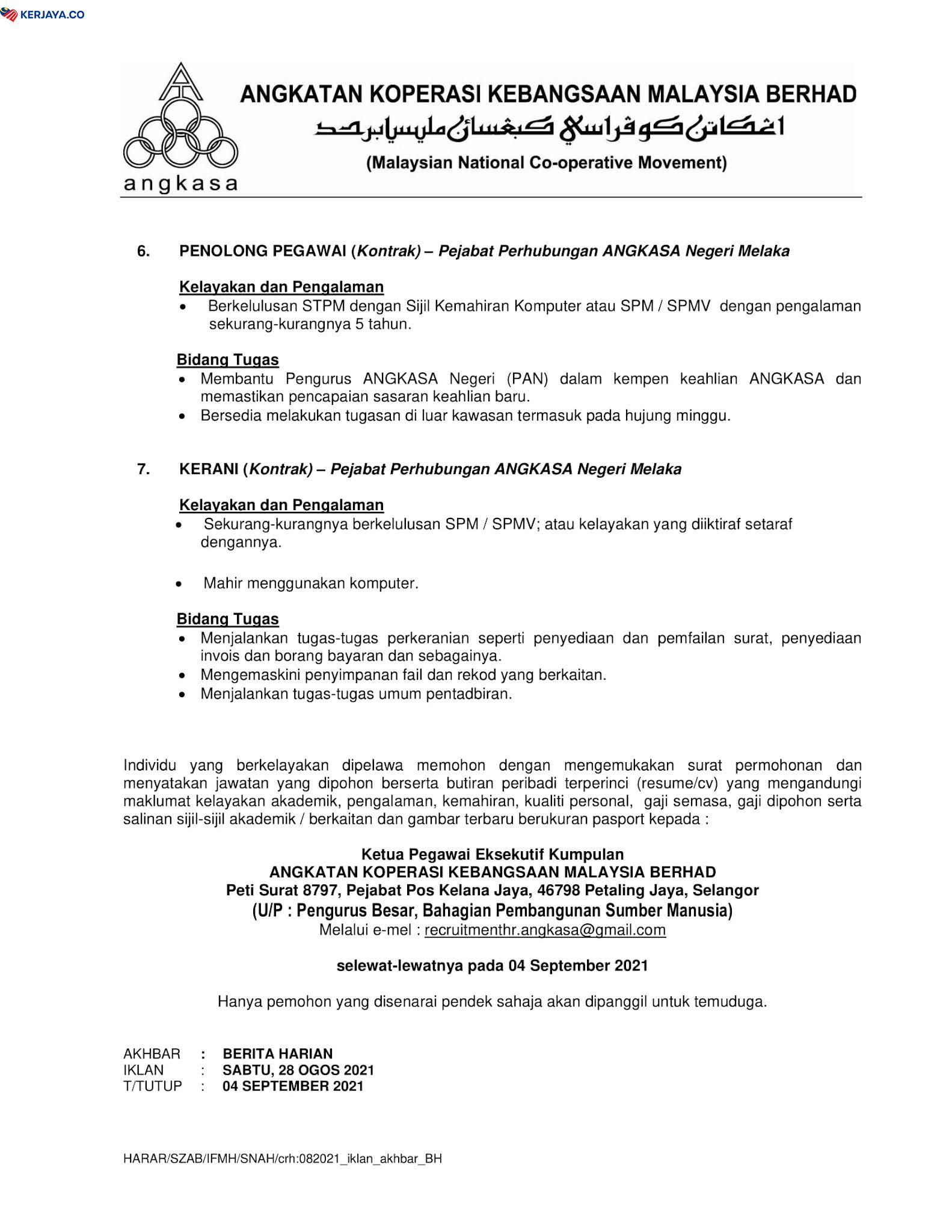 If you are inexperienced, or would like to see a fantasy become reality, then message one of the fun and friendly escorts today and see where things. Iklan Jawatan Kosong Angkatan Koperasi Kebangsaan Malaysia Berhad (ANGKASA) â¢ Kerja Kosong