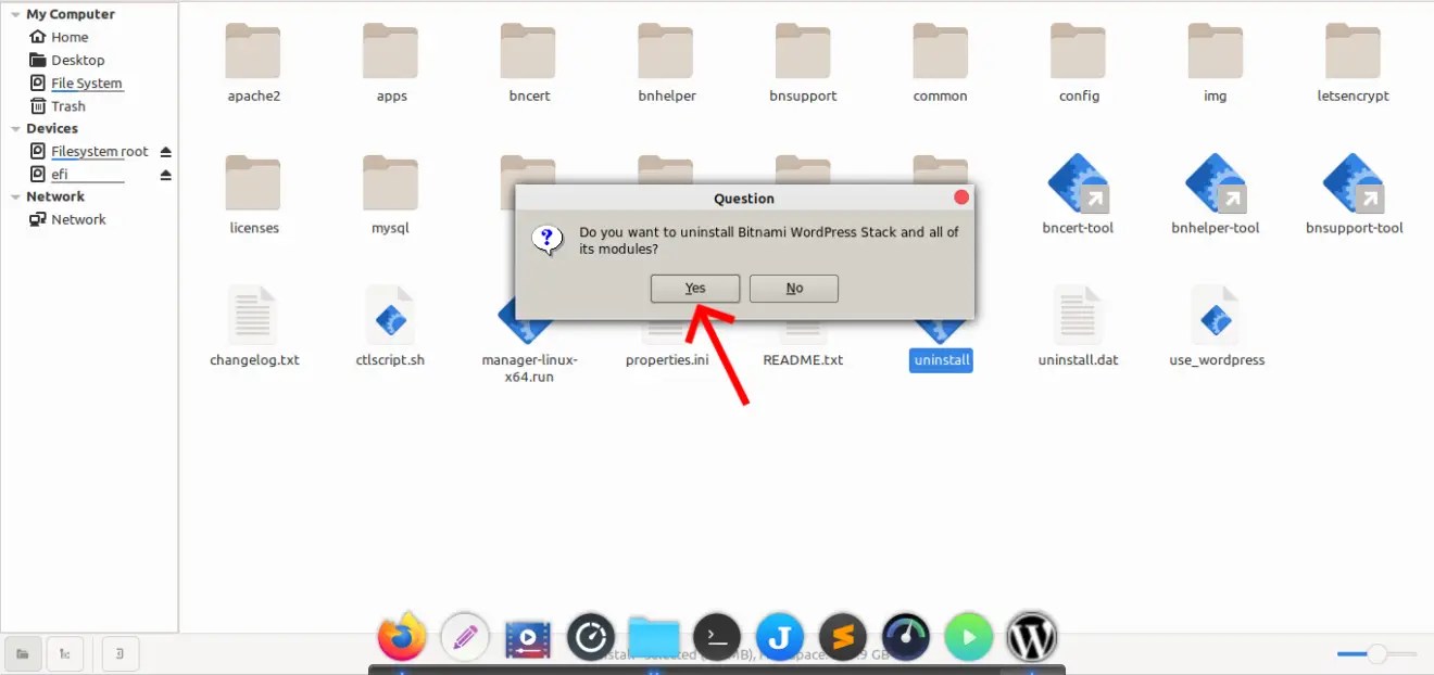 Make sure mariadb is installed and configured correctly. Install WordPress using Bitnami on Linux mint