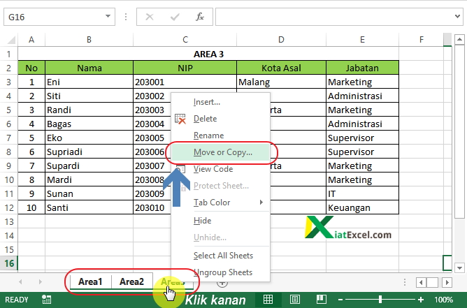 Cara Copy Banyak Sheet Sekaligus di Excel - KiatExcel.com