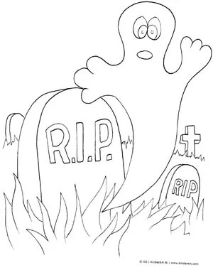 Graveyard coloring pages, graveyard coloring page, cemetary coloring pages, cemetary coloring. Halloween Ghost In Graveyard Coloring Page Kinderart