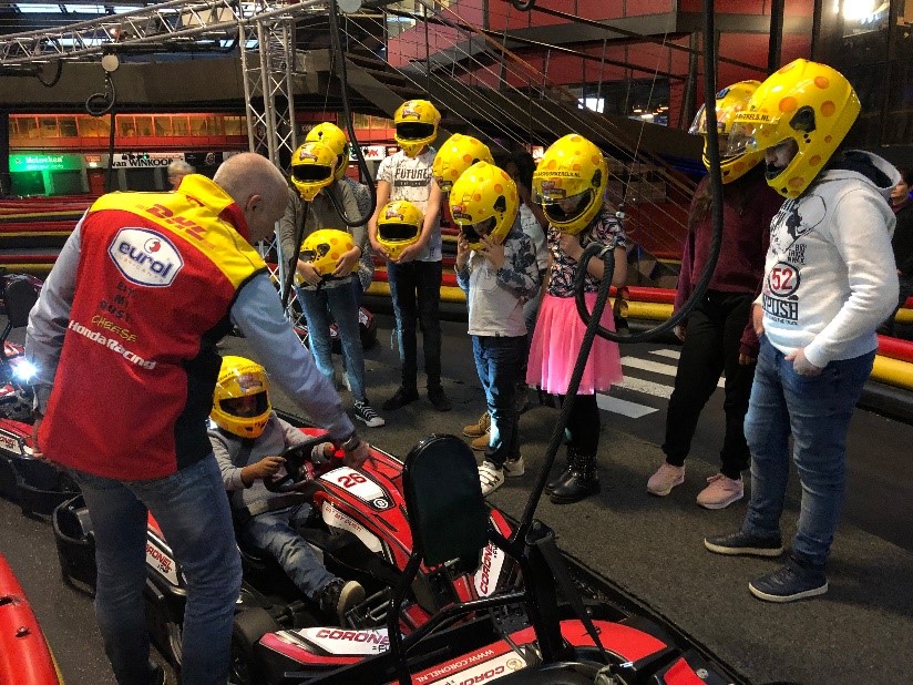 Het was een ideetje van hém om een kartbaan te beginnen. Tricorp Bedankt Kinderhulp