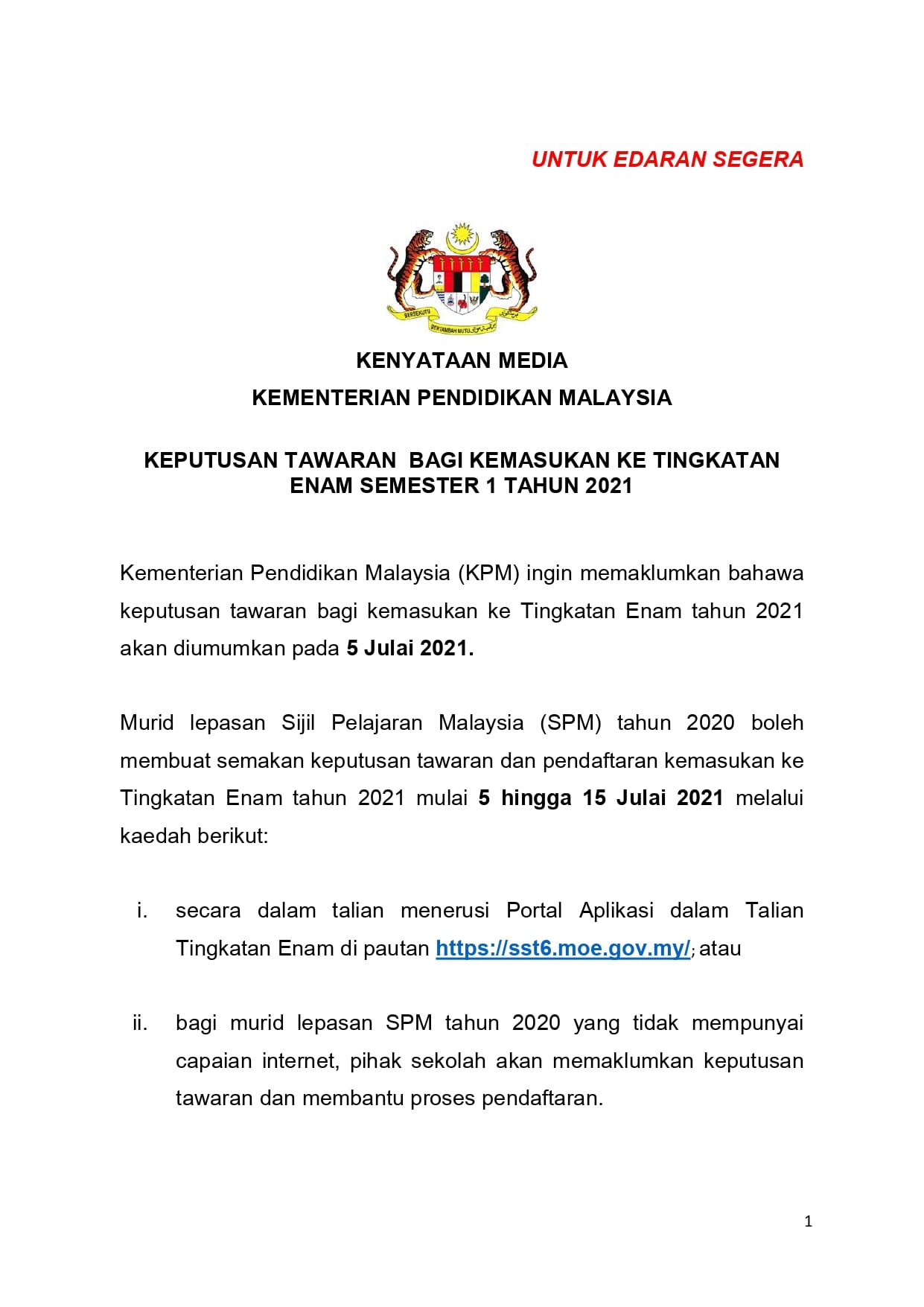Surat tawaran tingkatan 6 2018. Nak Masuk Tingkatan 6 Buat Semakan Tawaran Tingkatan 6 Secara Online Atau Tunggu Makluman Dari Sekolah