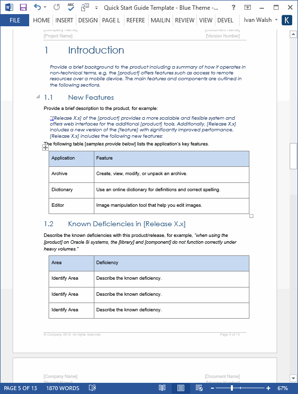 A quickbooks invoice automatically prints two pages when the customer invoice contains more data than can fit on one page. Quick Start Guide Template Templates Forms Checklists For Ms Office And Apple Iwork
