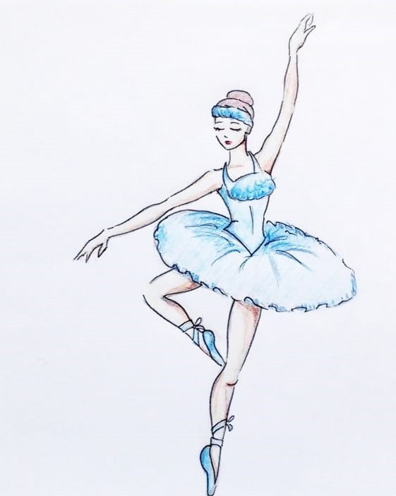 нарисовать милую балерину