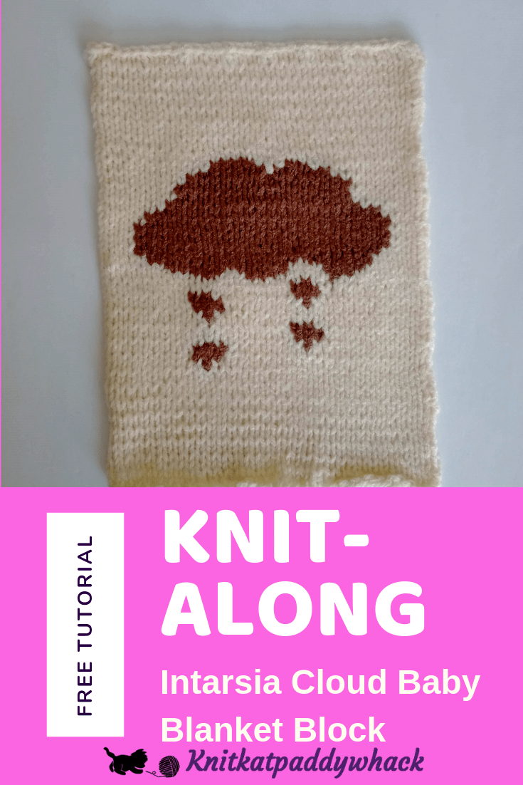 Easy Baby Blanket Knitalong Square 5 Intarsia Cloud + BIG
