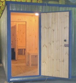 Баня из металлического вагончика. Как сделать баню из бытовки своими руками. Внутренняя отделка бани из вагончика
