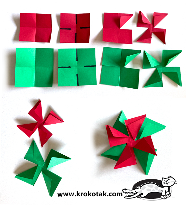 Paper poinsettia craft for kids. Krokotak Paper Poinsettia