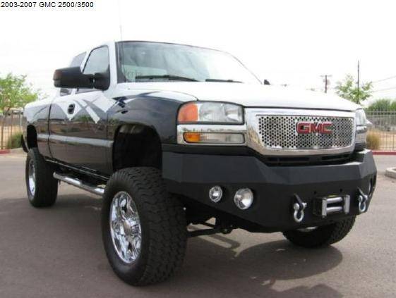 It is a popular brand and its specifications are easily upgradeable, thus allowing for vast improvements in performance. Iron Bull Front Bumper, GMC (2003-07) 2500/3500