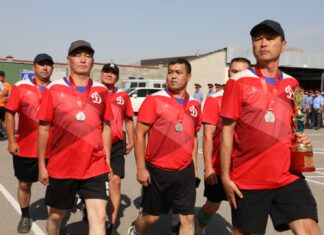 Ош облустук милициянын кызматкерлери волейбол боюнча мелдеште 1-орунду ээлешти