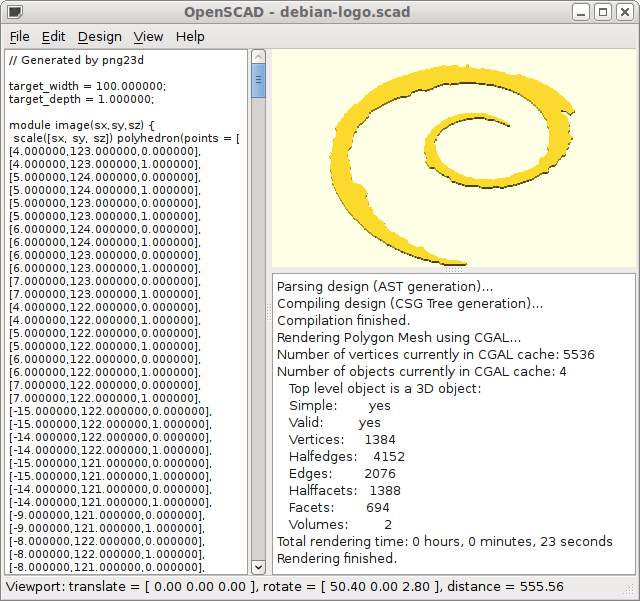 Debian Open Logo And Scad Output