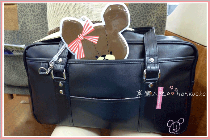 日本必買★女高中生の通學黑色側揹包★