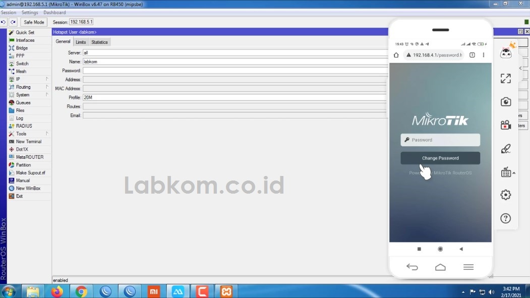 Cara Mengganti Password User Hotspot di Login Page - Labkom.co.id