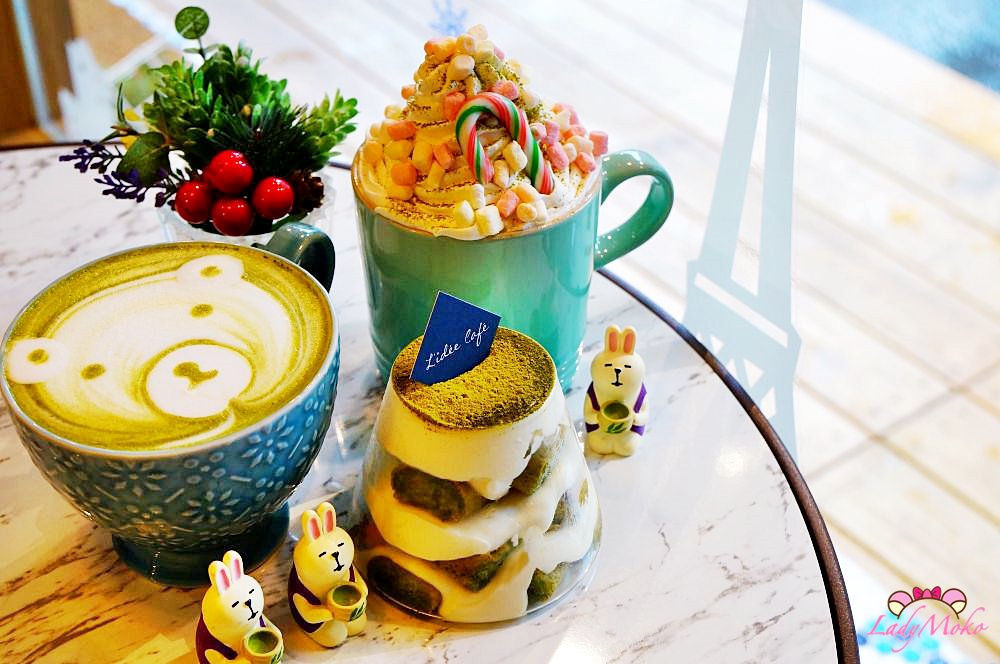 板橋乾燥花抹茶早午餐甜點推薦》樂點咖啡,抹茶富士山提拉米蘇&暖暖冬季棉花糖抹茶白巧克力歐蕾