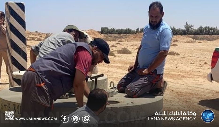 سرت: إزالة ( 26 ) وصلة غير شرعية على خط النهر الصناعي .