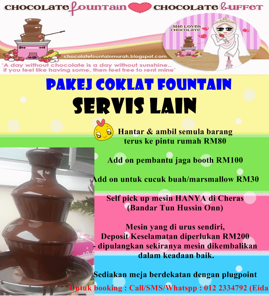 Chocolate Fountain Murah dan berbaloi (Full Package 