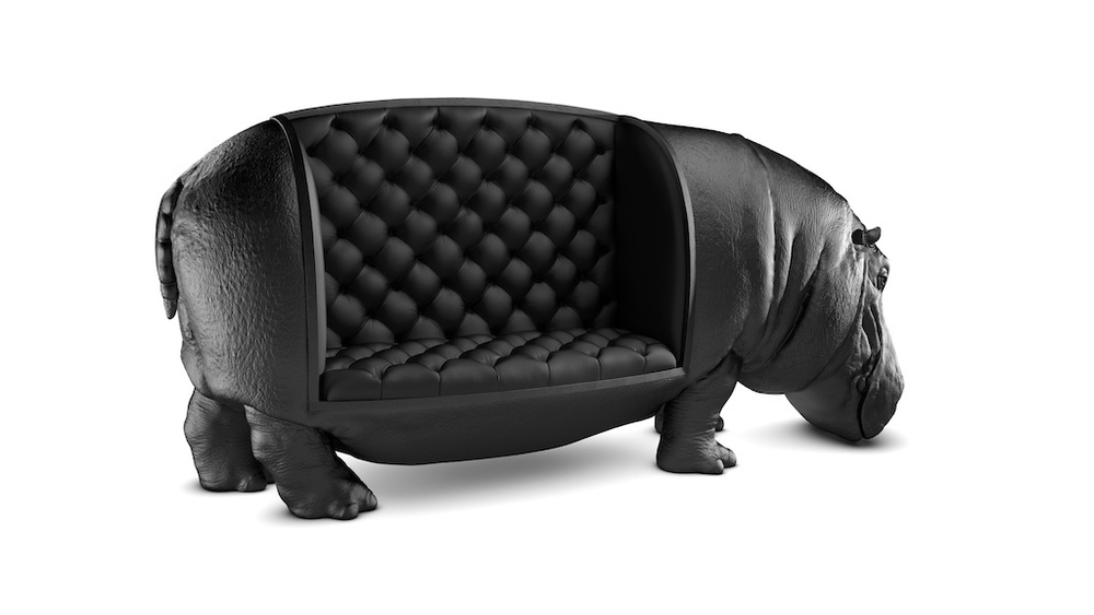 Mine is shaped like a big bicycle seat. The Hippopotamus Chair, A Massive Black Chair Shaped Like