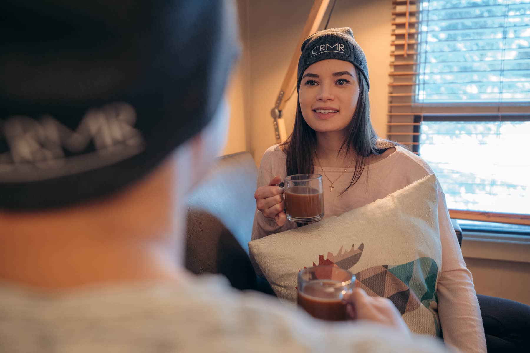 Buffalo Mountain Lodge - living room and CRMR merchandise toques