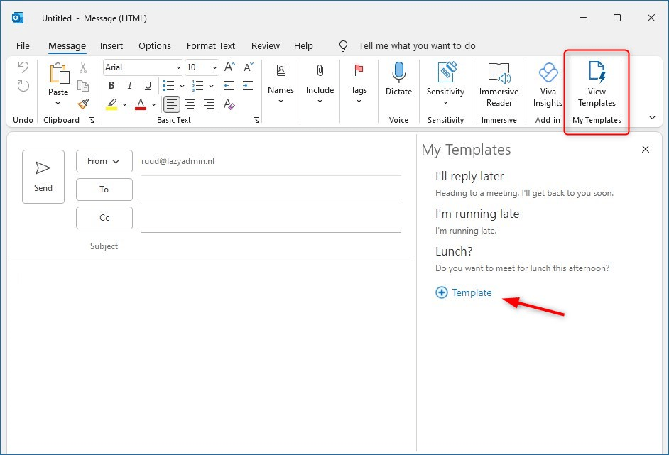 Here's how to create a meeting directly from an email in either the microsoft outlook desktop client or the outlook web app. Outlook Email Templates How To Easily Create Use And Share Them Lazyadmin