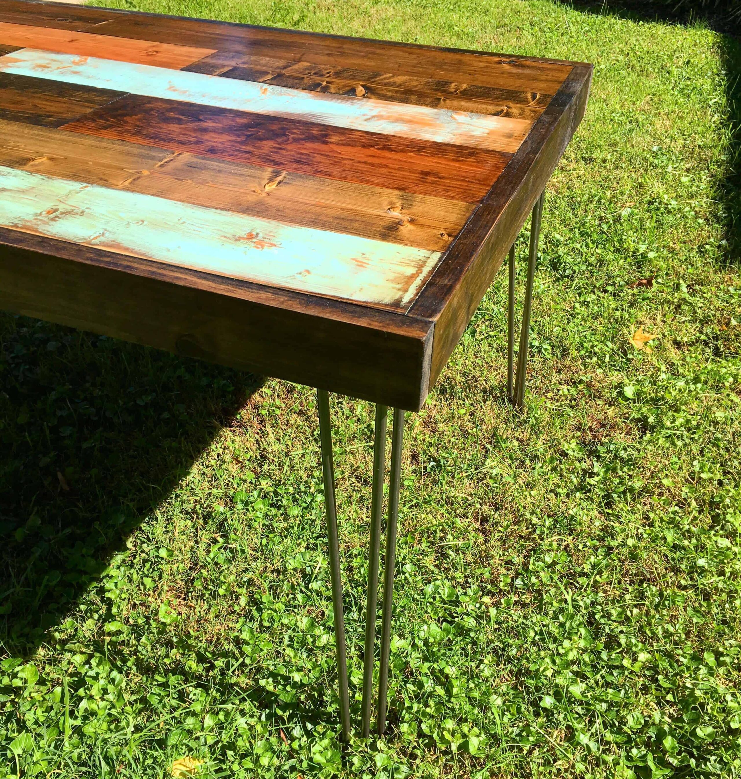 Patchwork Plank Dining Table Tutorial - Lazy Guy DIY