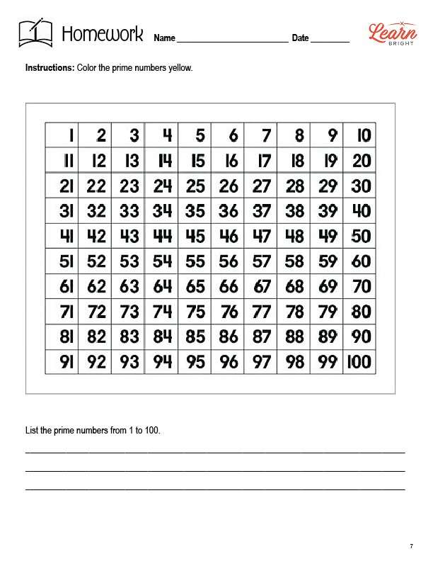 I color tiles (100 per group) i tile arrays recording sheet (blm 2,. Prime Composite Numbers Free Pdf Download Learn Bright