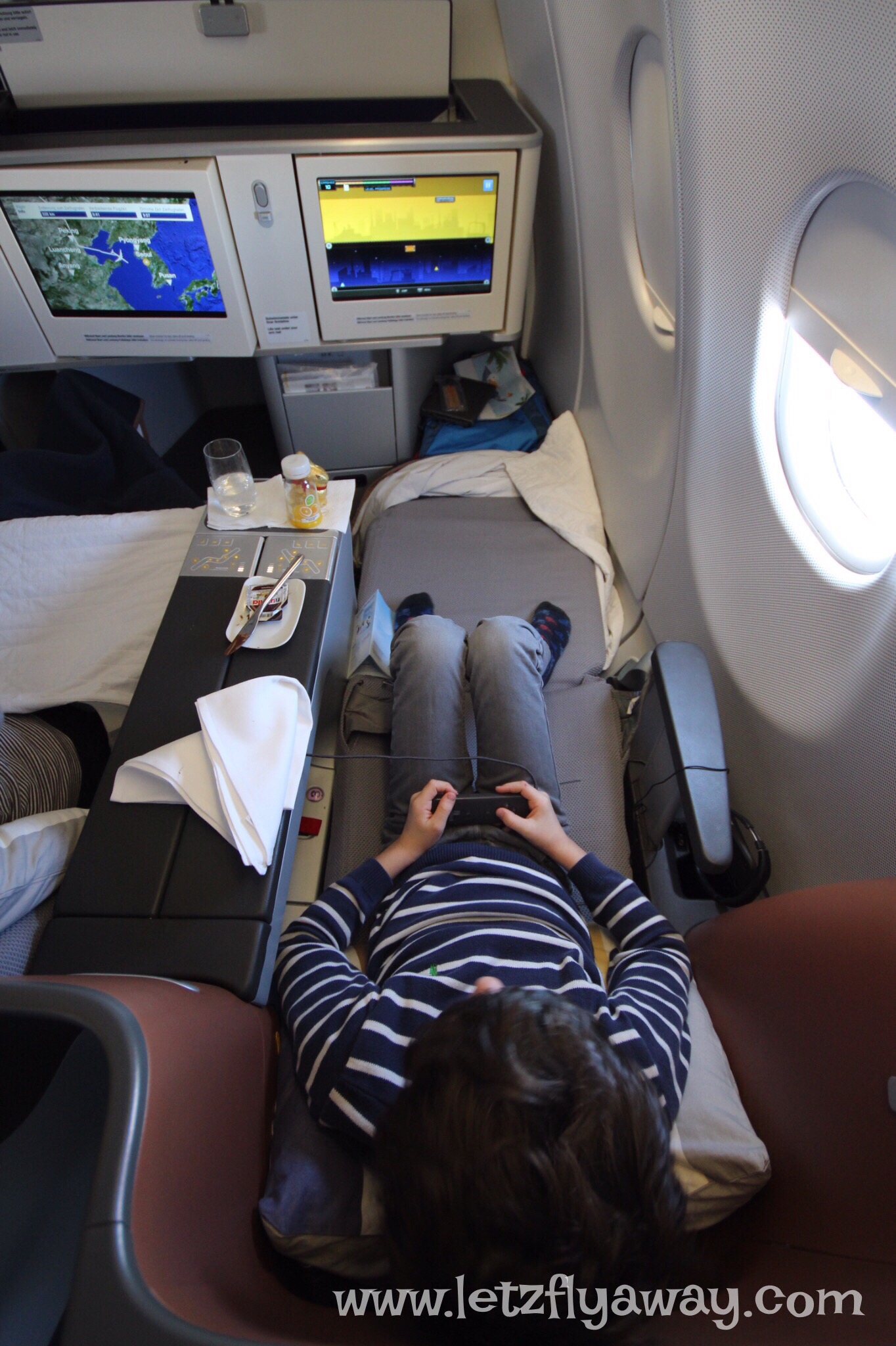 Its website details passengers can take: Lufthansa Business Class | Airbus A340-600