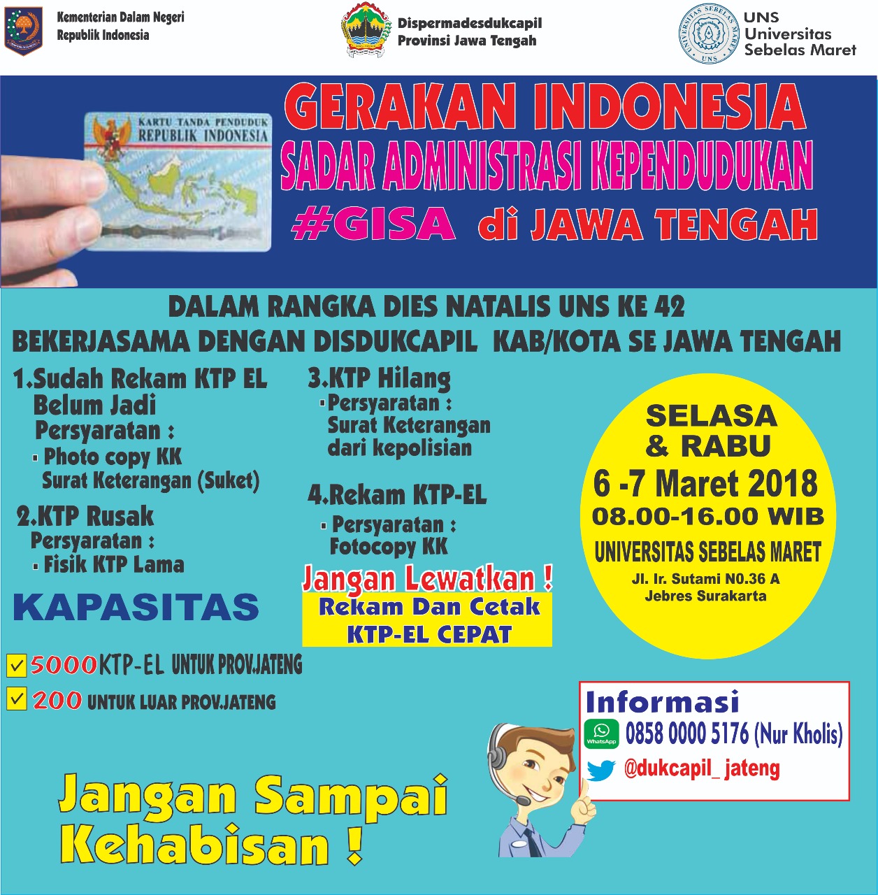 UNS gandeng DISDUKCAPIL Se Jawa Tengah menuju #GISA di Jawa Tengah -  Sebelas Maret University Library