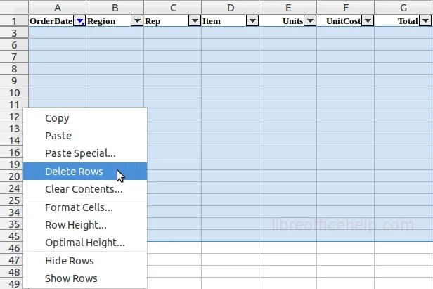 How To Delete Empty Rows In LibreOffice Calc Sheet Libreofficehelp