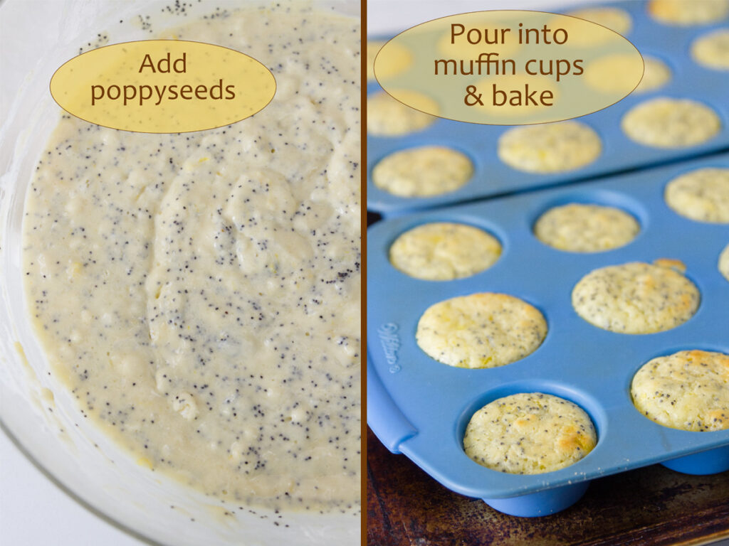 process shots for making these muffins