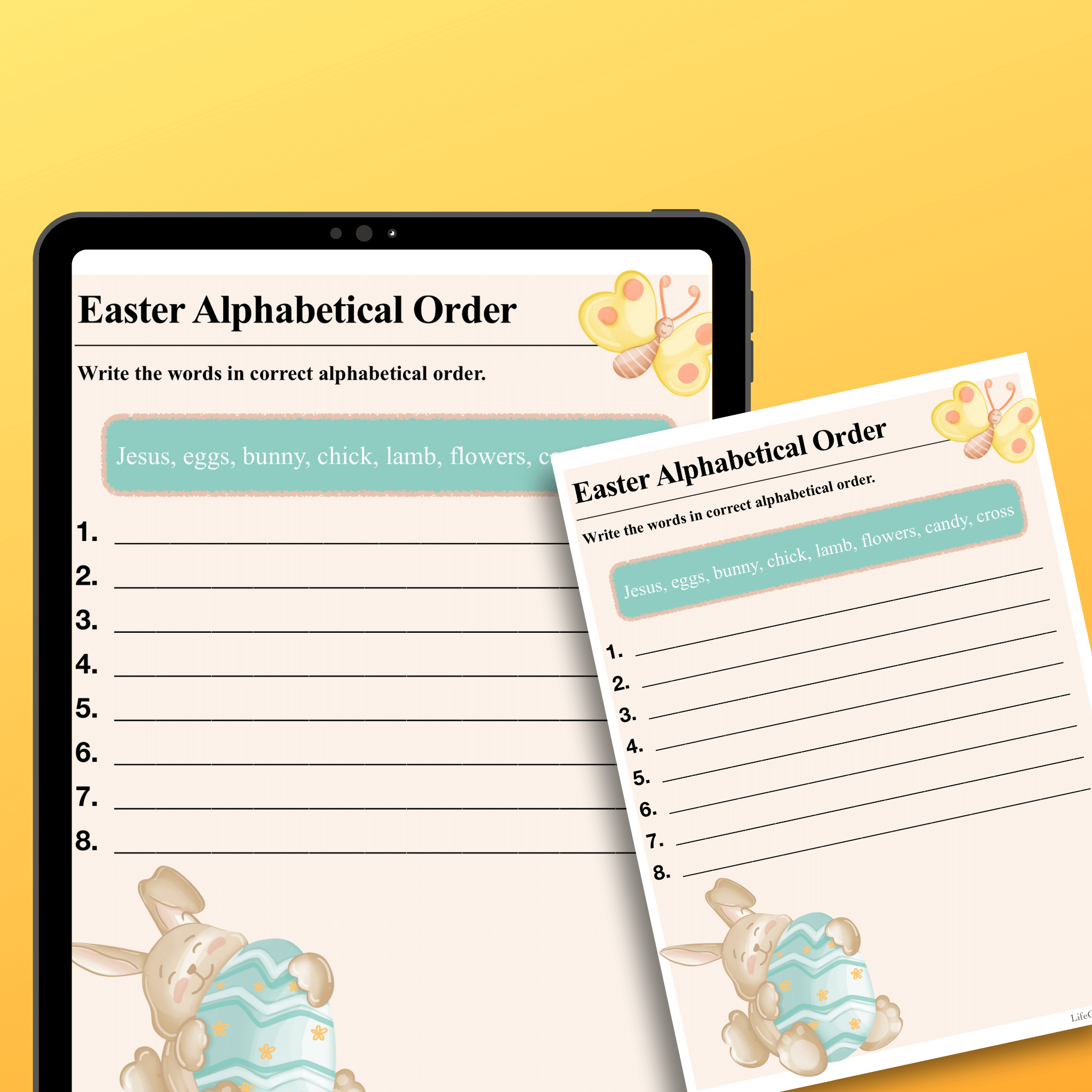 Maybe your students can use estimation . Free Easter Abc Order Worksheet Life Over Here