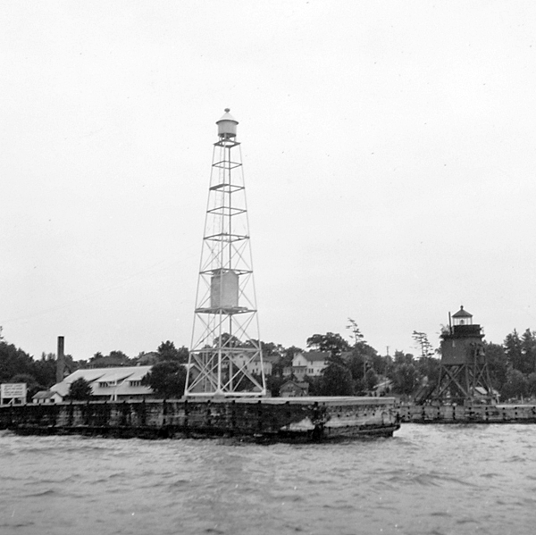 A love shack on lake superior. Charlevoix South Pier Lighthouse, Michigan at