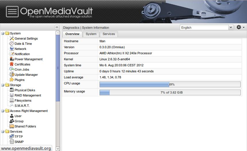 Download the latest version at your own risk. Download OpenMediaVault 5.0.5
