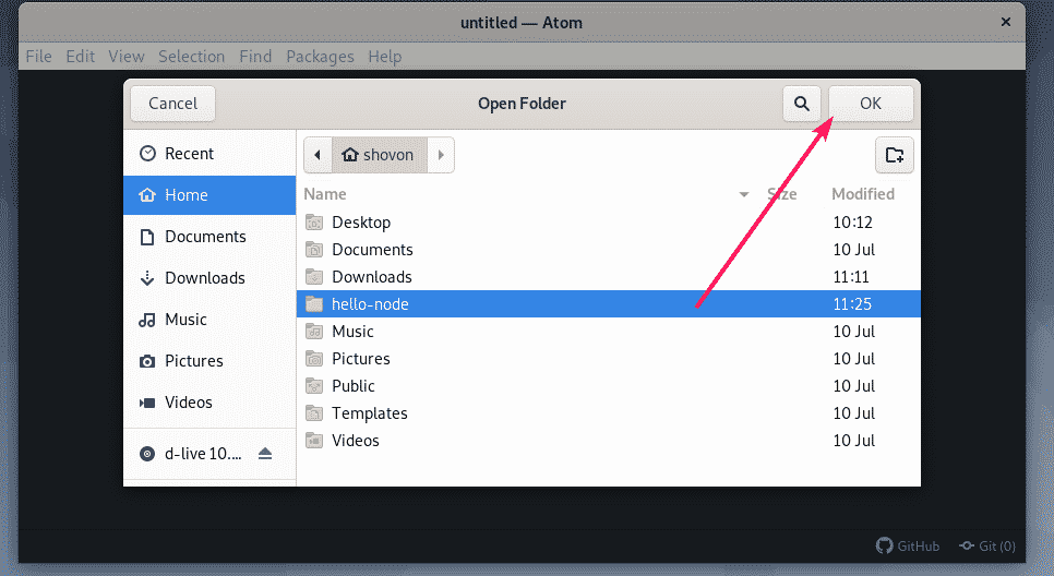 Installing Atom Text Editor On Debian 10