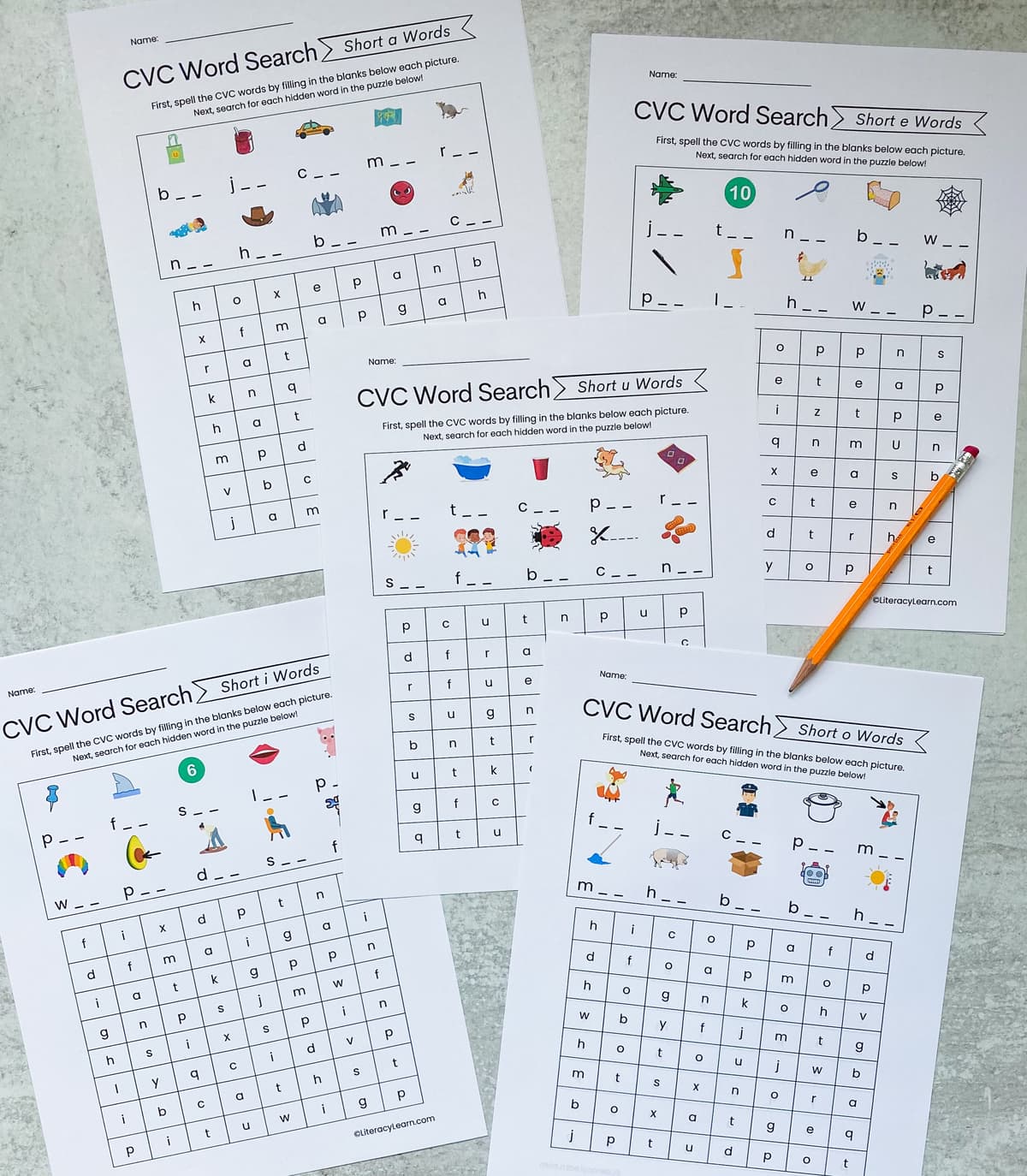 5 cvc word searches free printables literacy learn